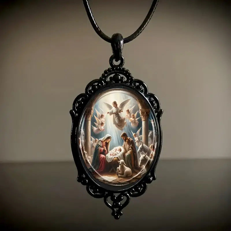 Elegant Classic Retro Oval Glass Simple Necklace