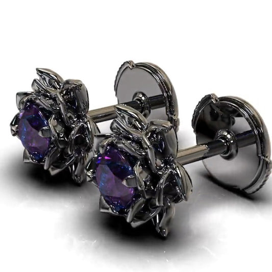Women's Alloy Inlaid Colorful Zircon Trendy Stud Earrings