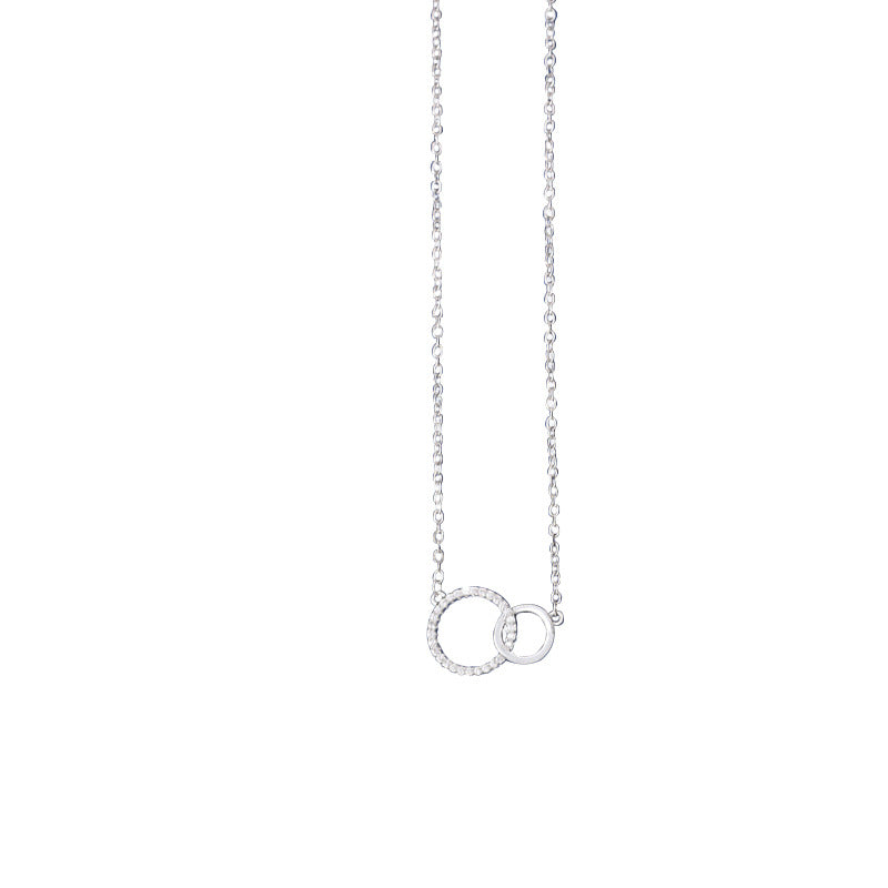 Simple Design Asymmetric Size Double Clavicle Necklaces