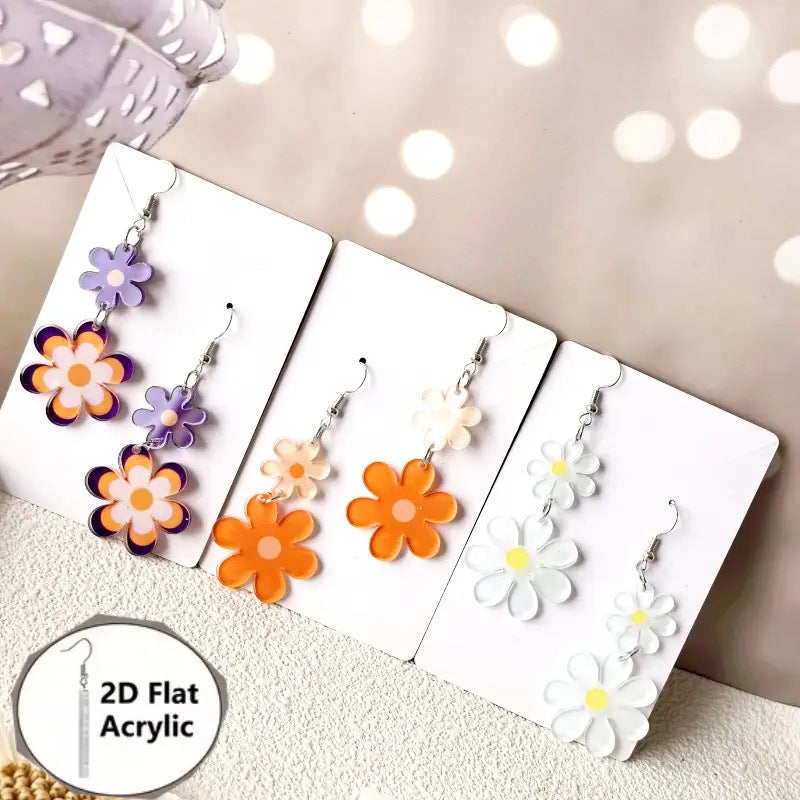 Daisy Acrylic Fresh Cute Sweet Flat Creative Earrings