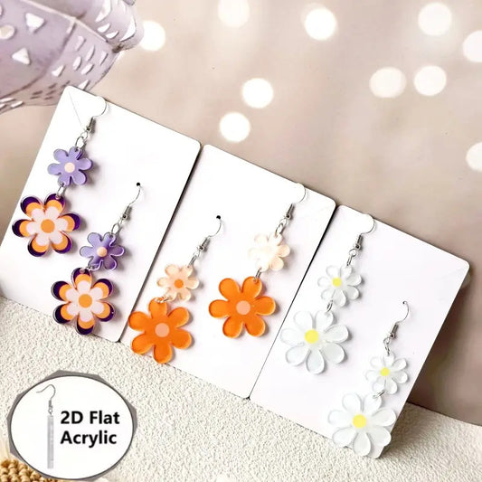 Daisy Acrylic Fresh Cute Sweet Flat Creative Earrings