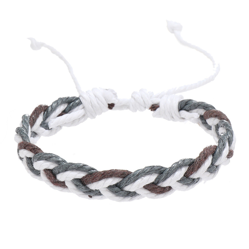 Men's Sports Style Cotton String Braided Little Lion Hand Weaving Bracelet