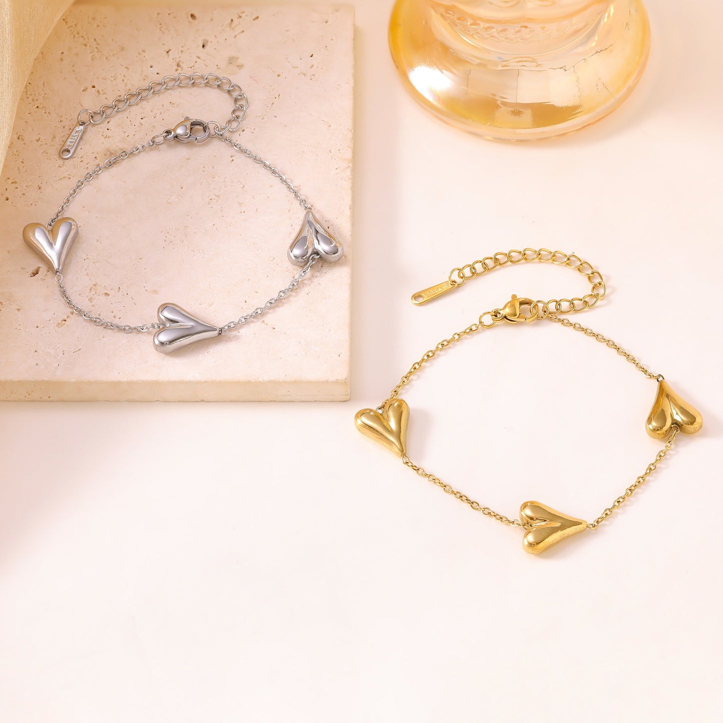 Women's Commute Style Temperament Wild Titanium Heart Bracelet