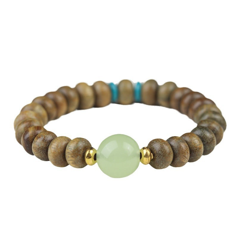 Men's Abacus Beads Night Moonstone Jade Sandalwood Bracelet