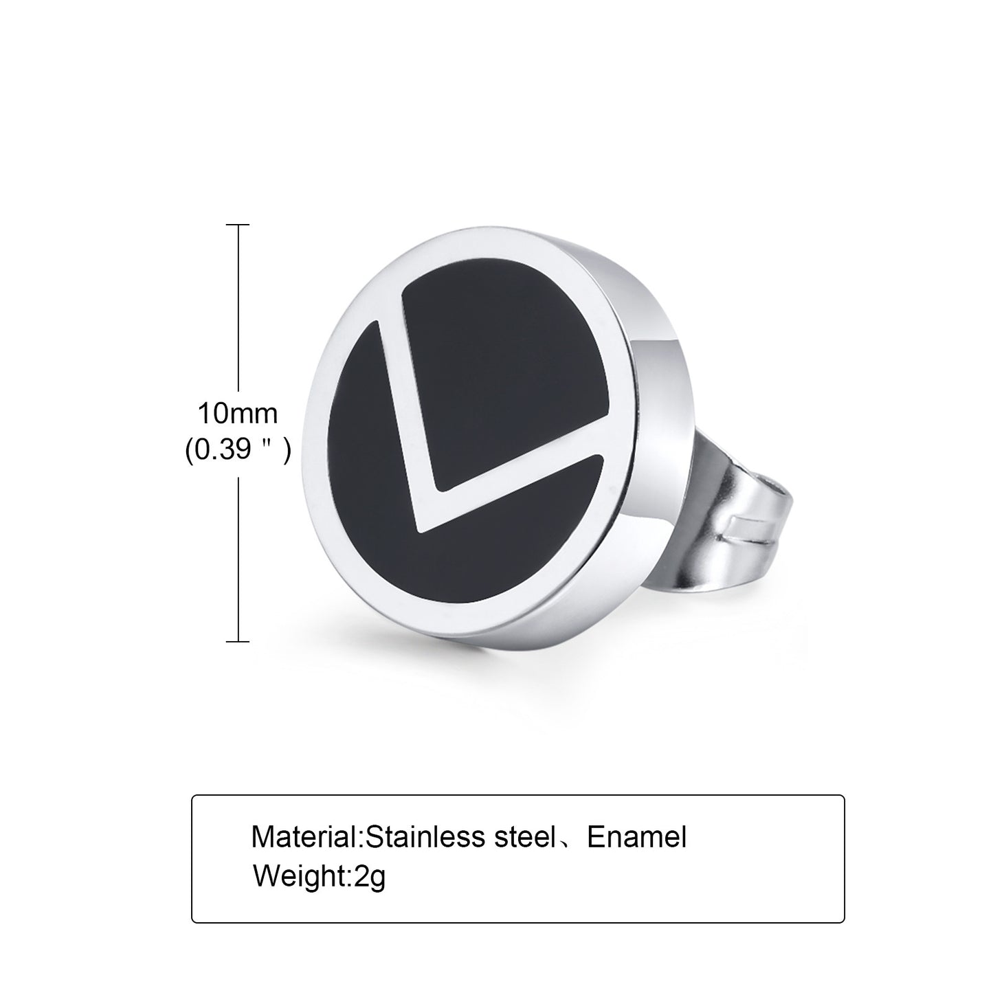 Men's Titanium Steel Ear Simple Single Metal Stud Earrings