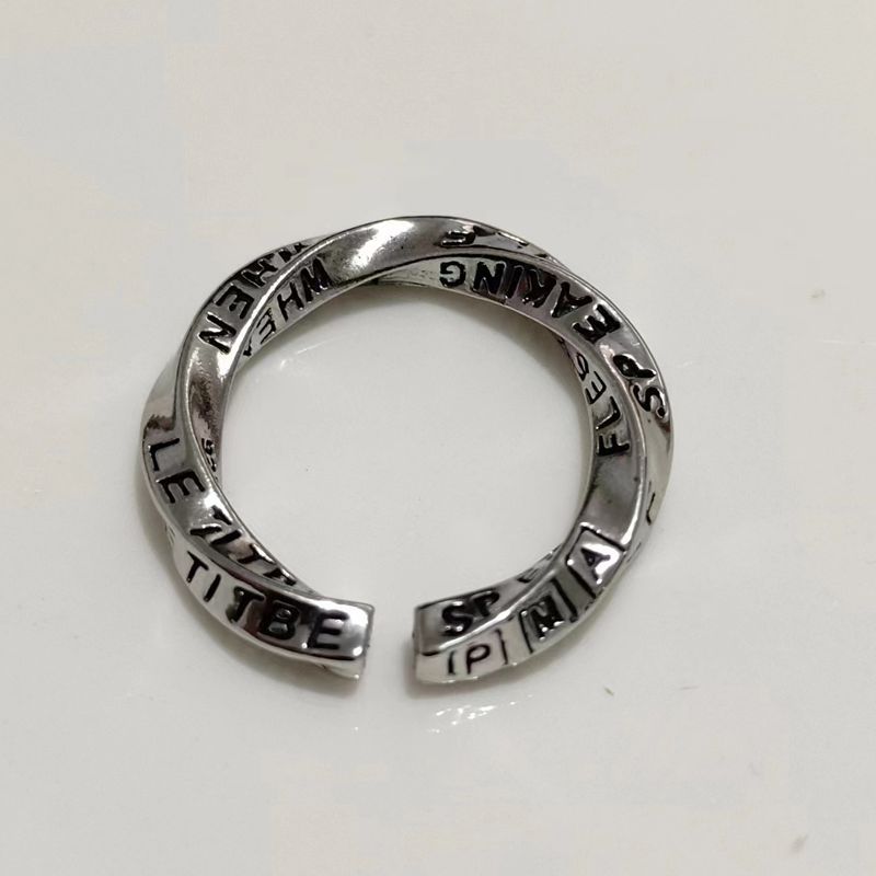 Mobius Strip Wave Twisted Open Korean Ring