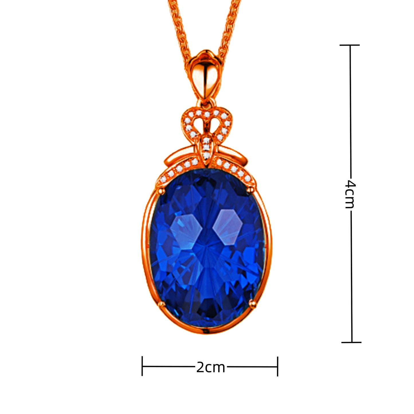 London Blue Topaz Gold-plated Inlaid Colored Gems Pendants