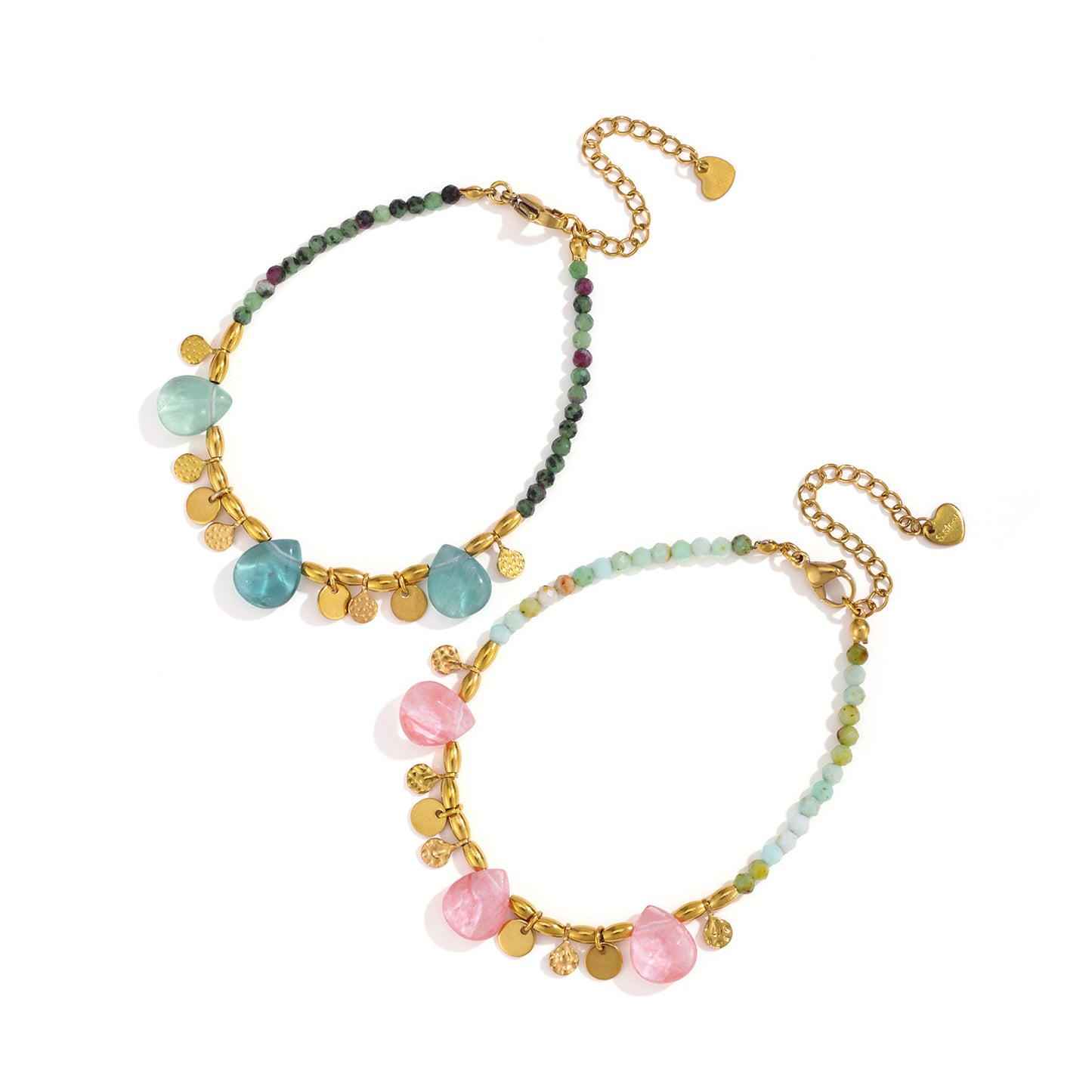 Women's Green Natural Stone Seaside Beach Style Water Necklace