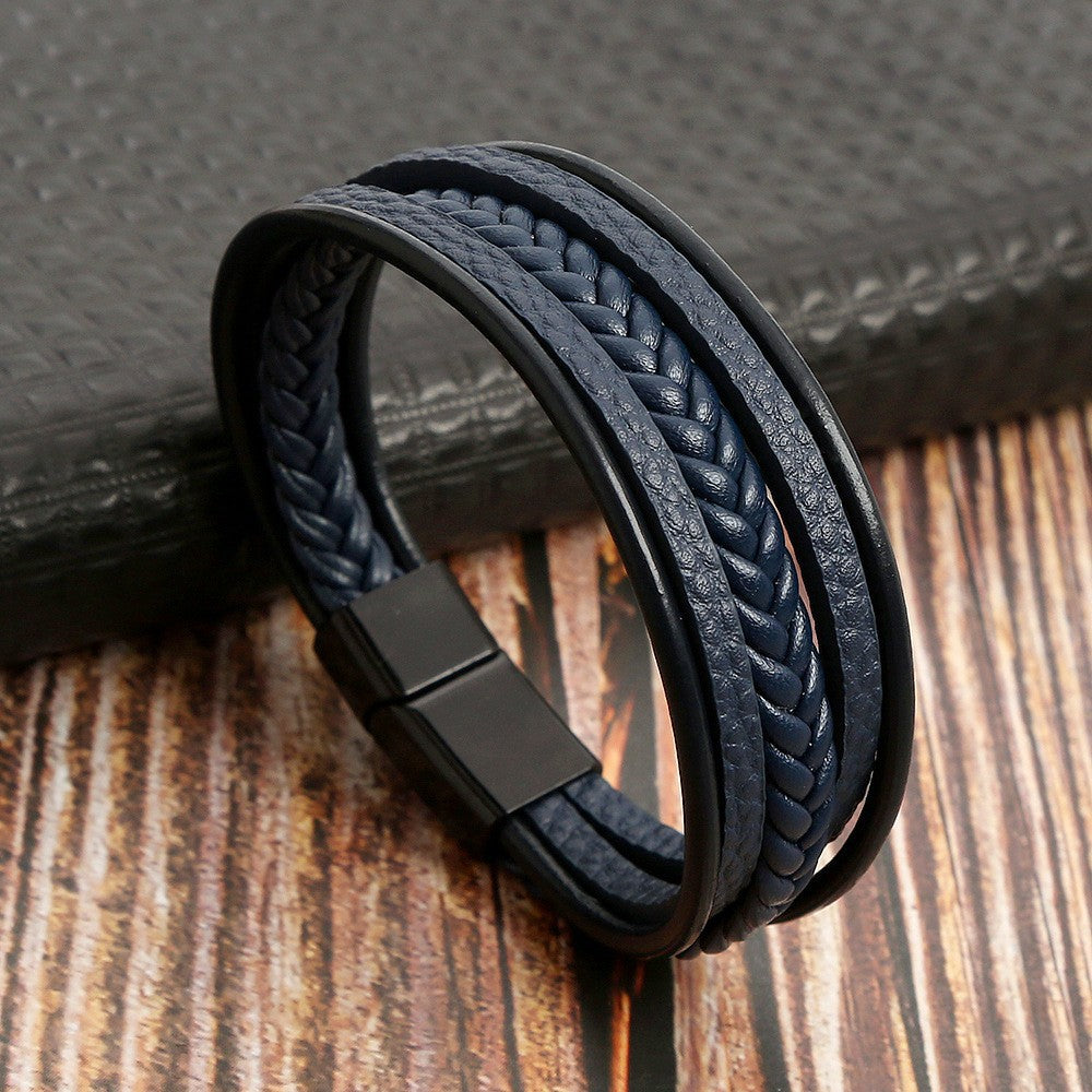 Men's Retro Hand Weaving Advanced Stainless Steel Magnetic Bracelets