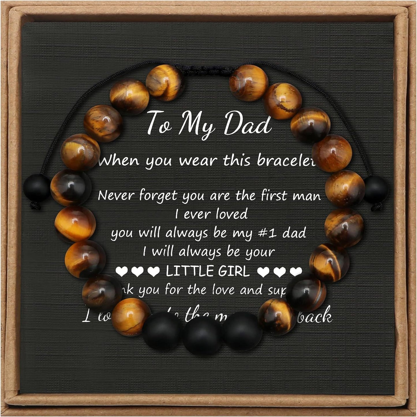 Men's Stone Tiger Eye Woven Adjustable Beaded Bracelet