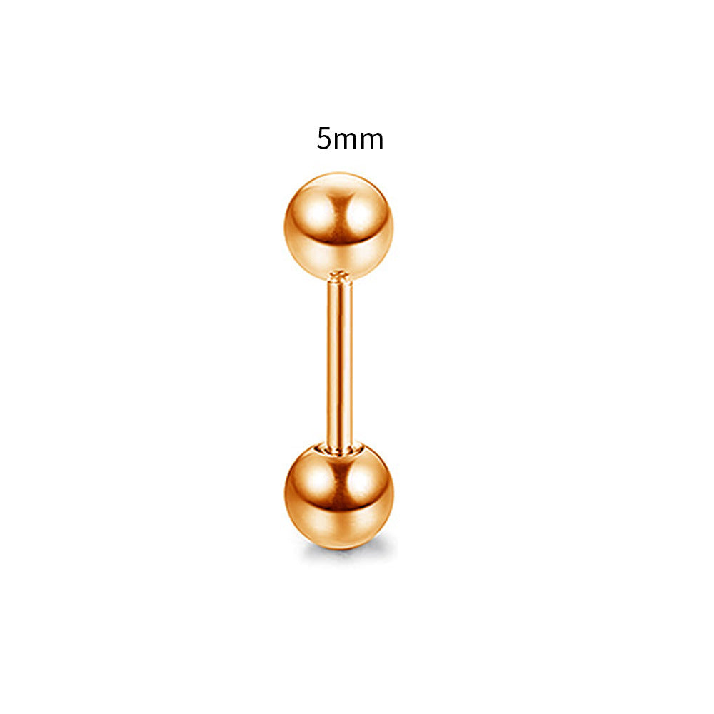 Steel Rod Dumbbell Ball Ear Bone Stud Earrings