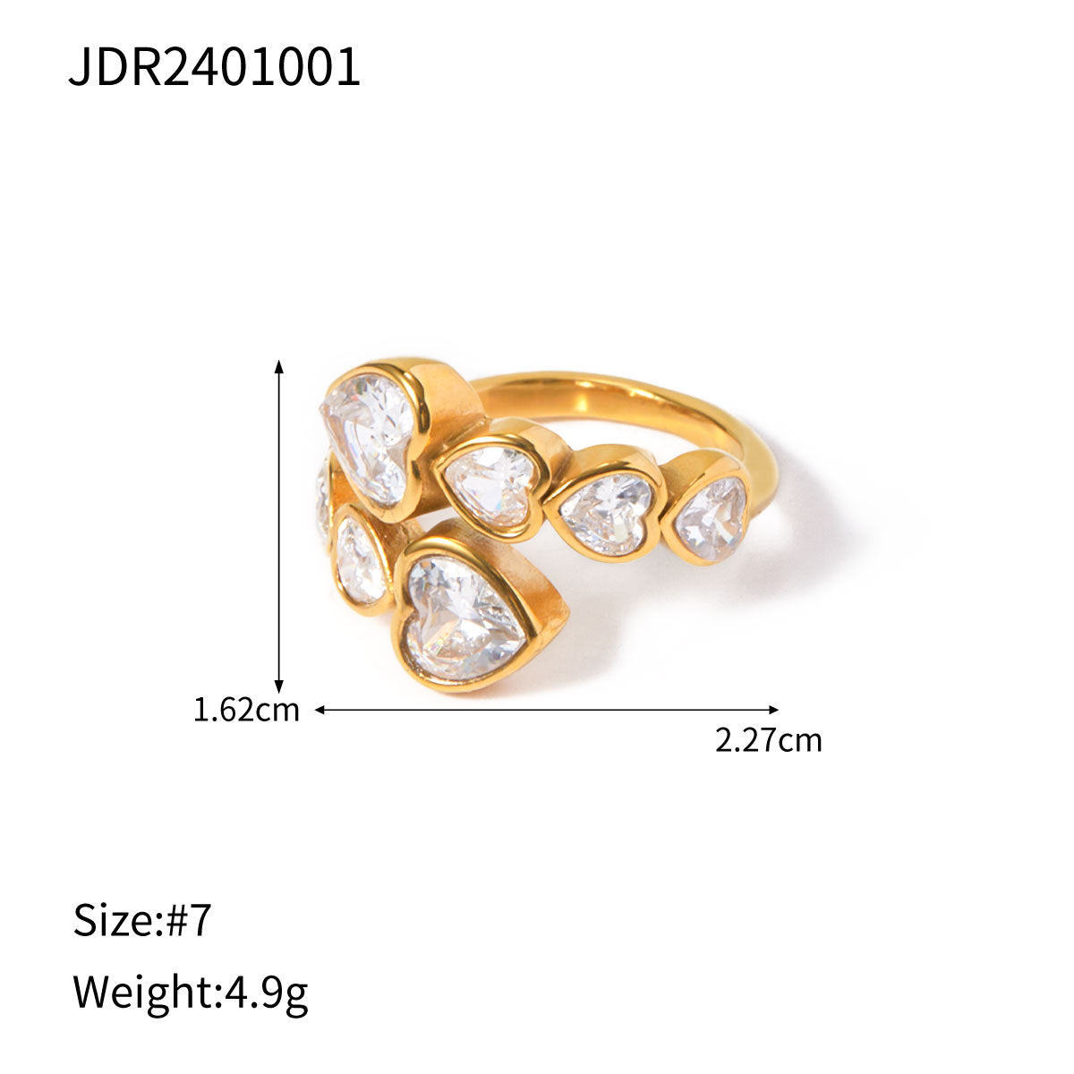 Open-end Zircon Titanium Steel No Fading Wind Simple Rings