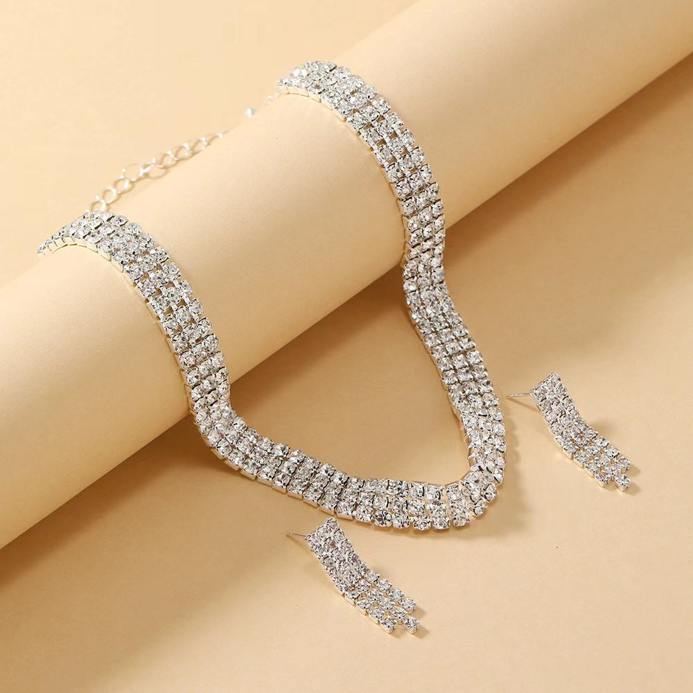 Women's Popular Rhinestone Collar Simple Graceful Sparkling Full Necklaces