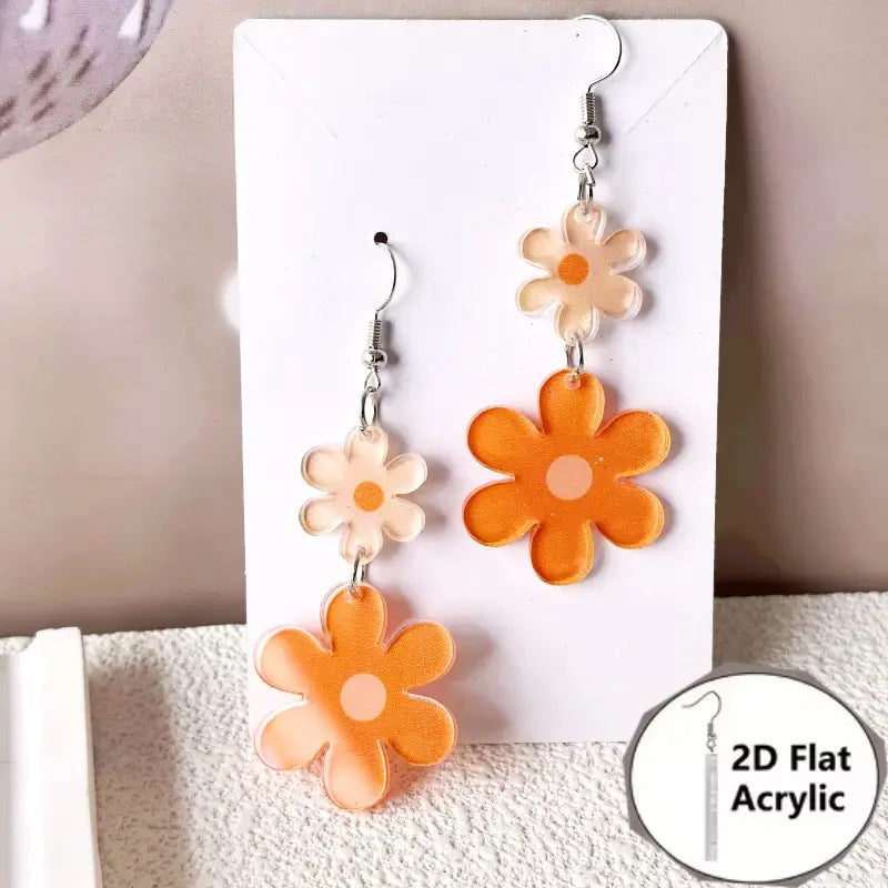 Daisy Acrylic Fresh Cute Sweet Flat Creative Earrings
