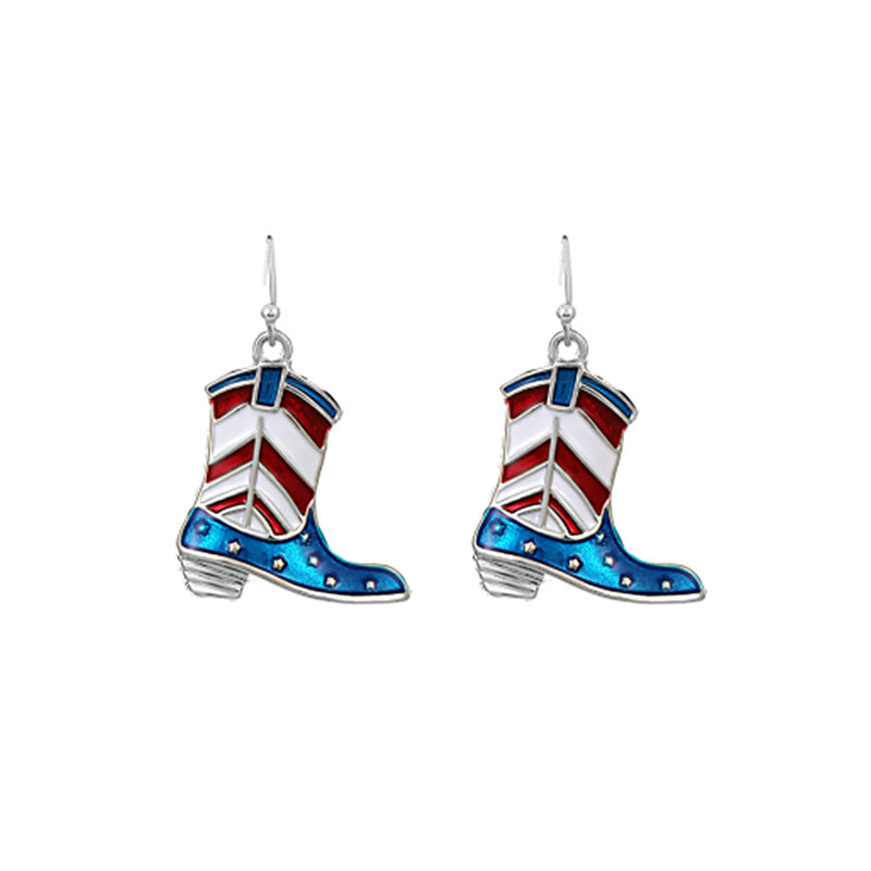 Women's Carnival Party Stars Stripes National Flag With Stud Earrings