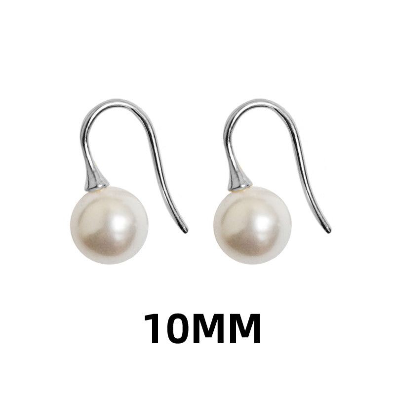 Pearl Simple Classic Perfect Circle Shell Stud Earrings
