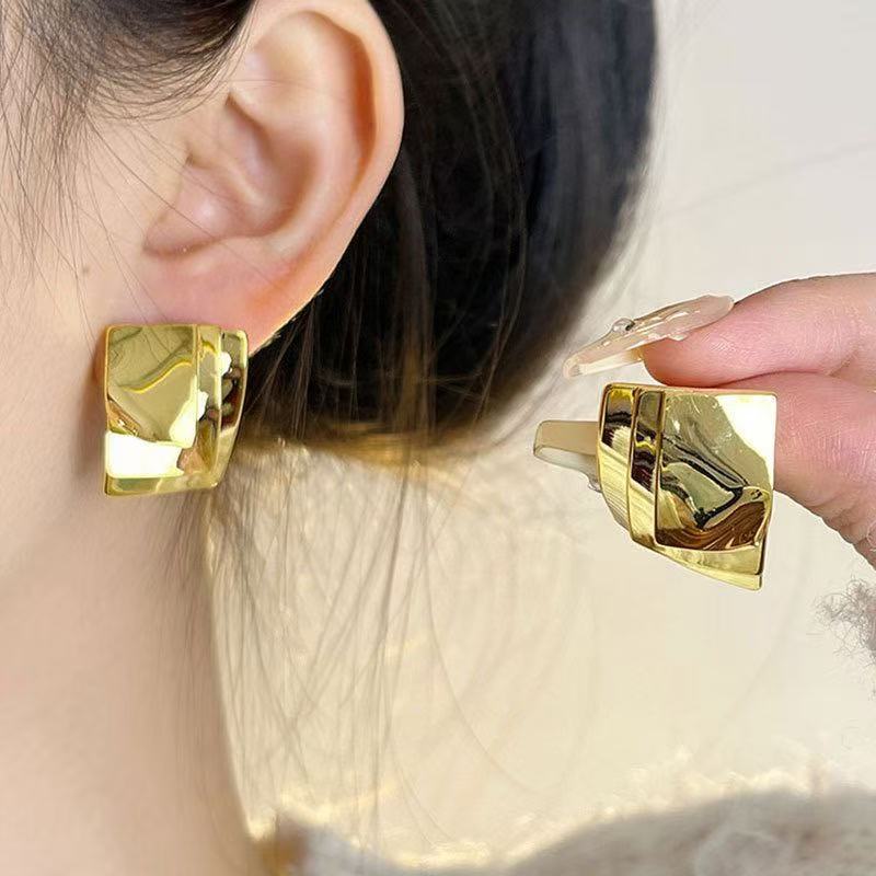 Square Geometric Design Irregular Simple Fashion Stud Earrings