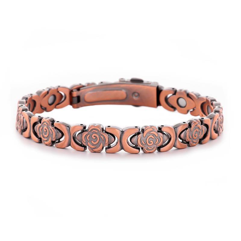 Luxury Fashion Rose Flower Magnet Diamond Single Bracelet