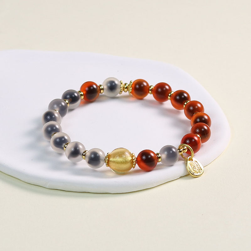 Women's Agate High-grade Natural Fragrant Gray Glaze Scenic Spot Live Bracelets
