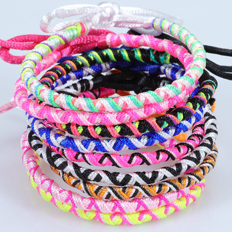 Style Colorful Hand-knitted Rope Holiday Party Bracelet