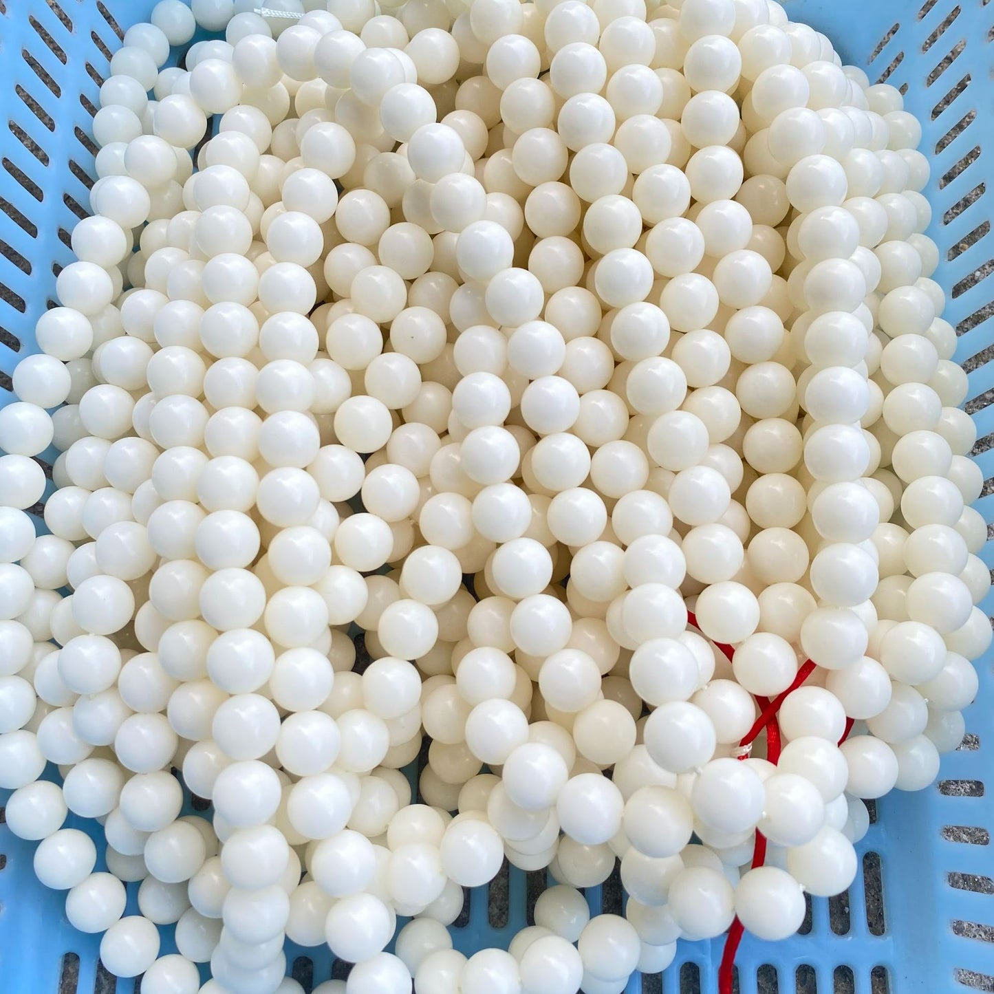 Women's & Men's White Jade Bodhi Corypha Old Barrel Beads Seed Buddha Crafts Bracelet