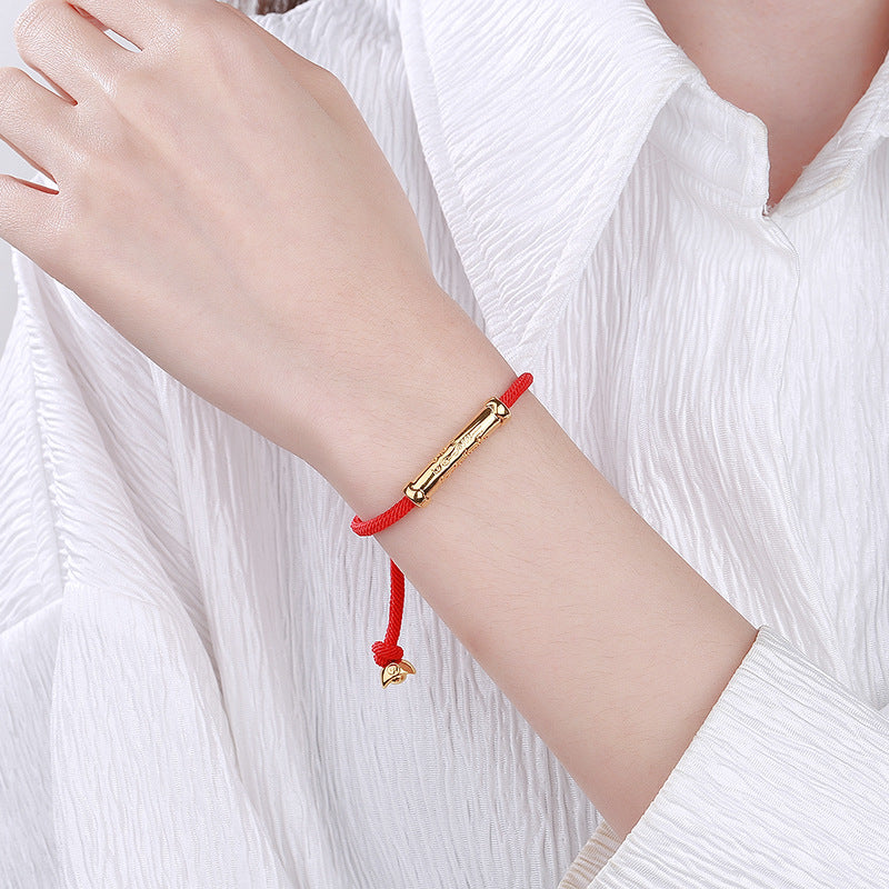 Thailand Blessing Card Barrel Lotus Electroplated Real Gold Purse Bracelet