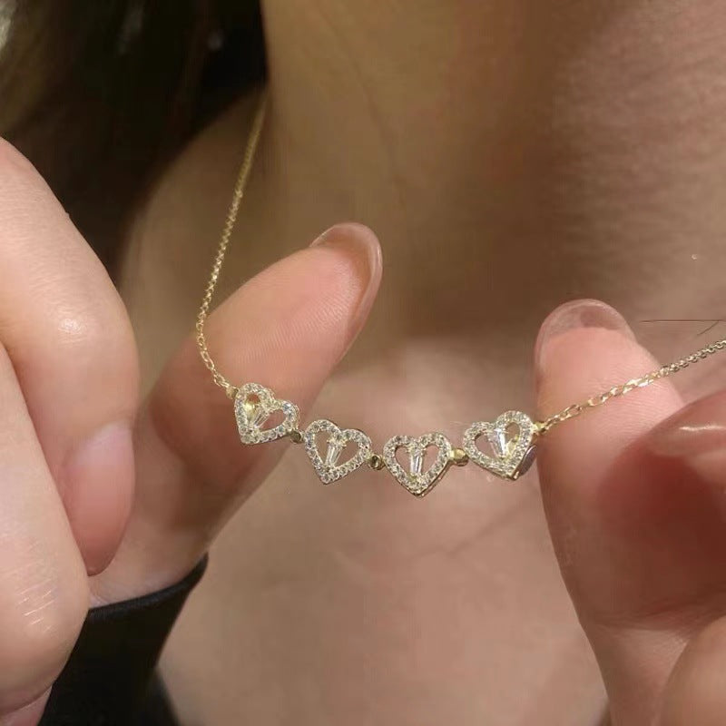 Heart-shaped Clover Niche Design Versatile Advanced Clavicle Necklace