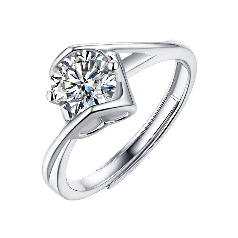 Moissanite Six Claw Karat Eight Hearts Arrows Rings