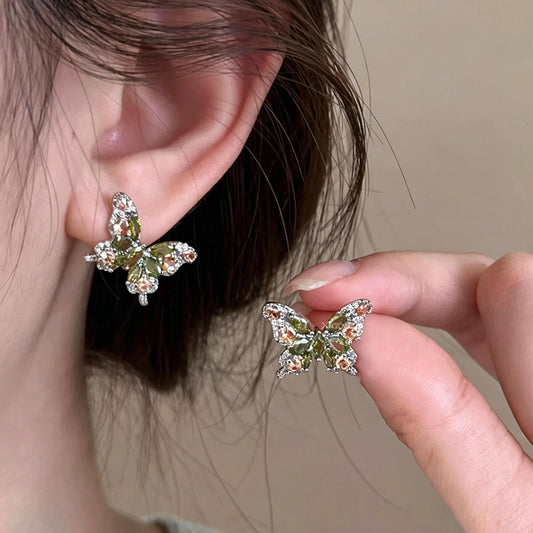 Butterfly For Sparkling Versatile Simple Compact Stud Earrings