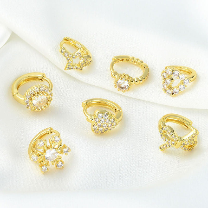 Micro Inlaid Zircon Clip Female Creative Rings