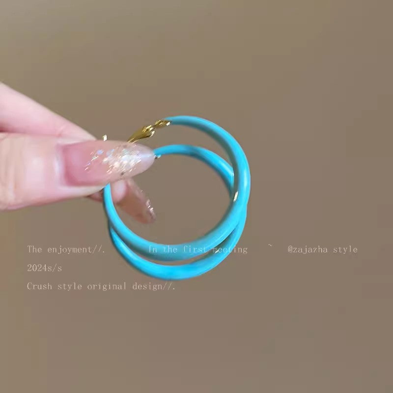 Dopamine Drip Glazed Circle Female Summer Stud Earrings