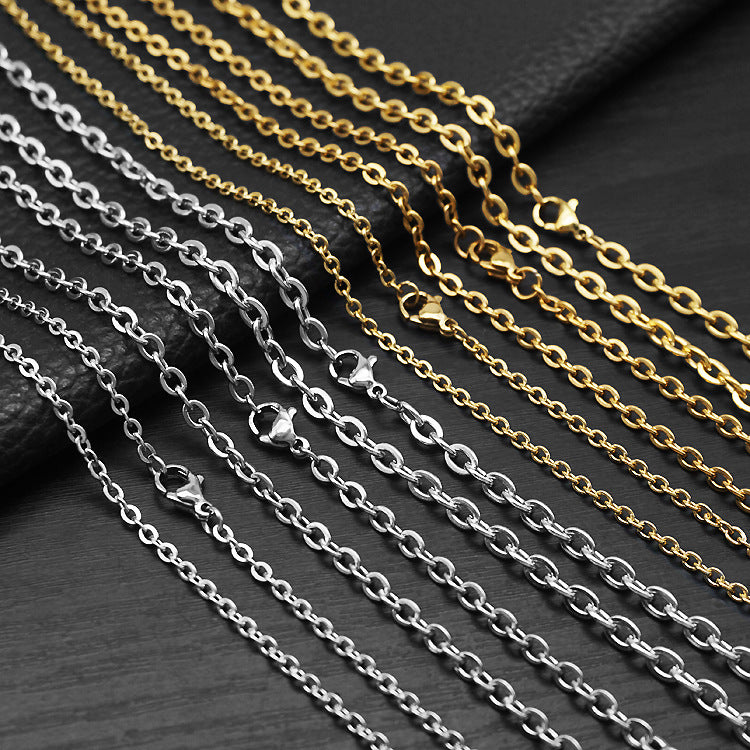 O-shaped Hammer Cross Chain Single Couple Necklaces