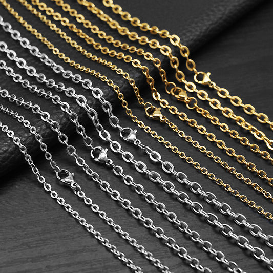 O-shaped Hammer Cross Chain Single Couple Necklaces