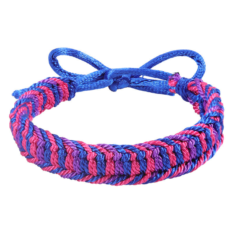 Colorful Woven Bohemian Rainbow Carrying Strap Bracelets