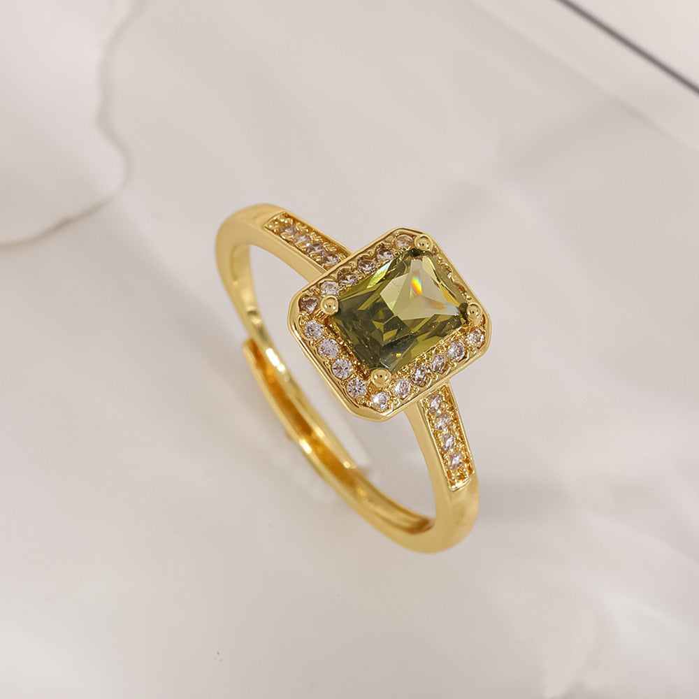 Women's Open-end Zircon Fashionable Classy Simple Cold Feeling Goddess Rings