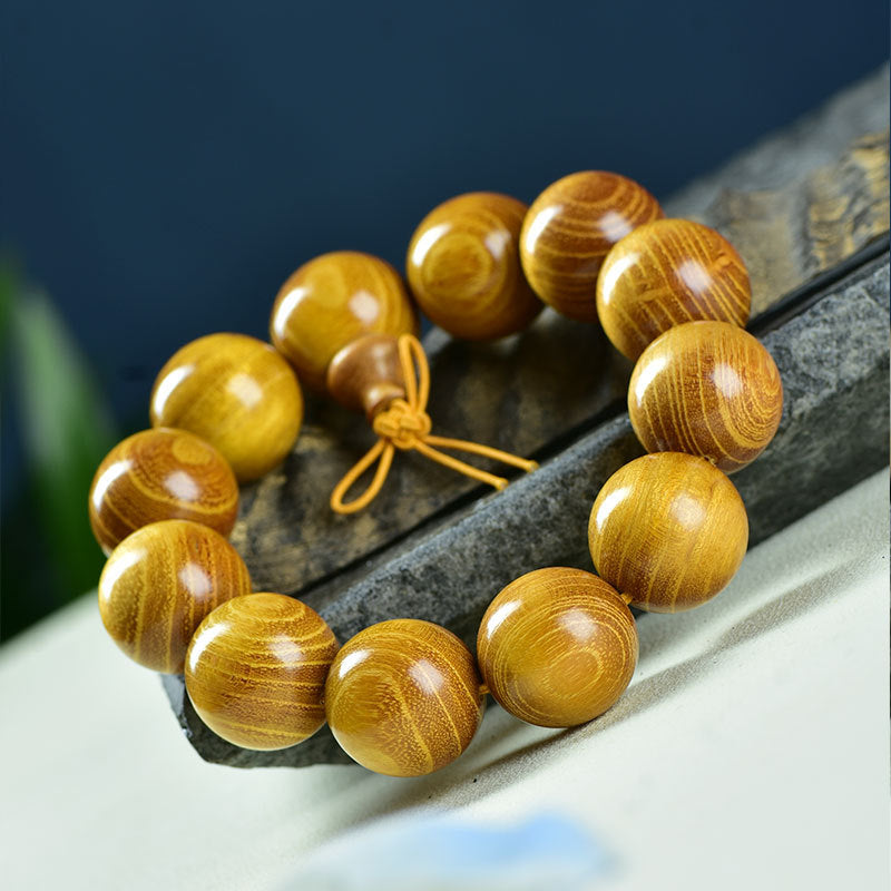 Women's & Men's Natural Gold Sandalwood Beads Fashion Collectible Artsy Bracelet