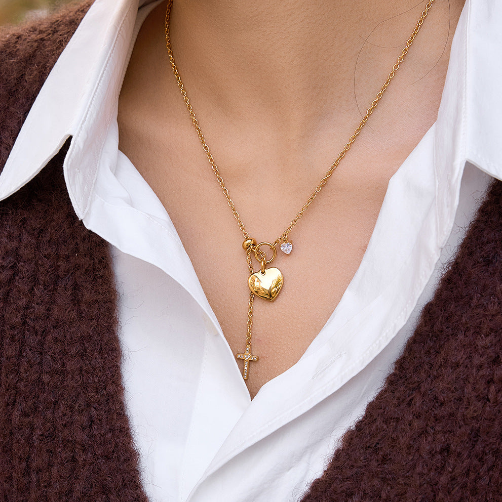 Steel For Valentine's Day High-grade Heart Light Luxury Minority Clavicle Necklaces