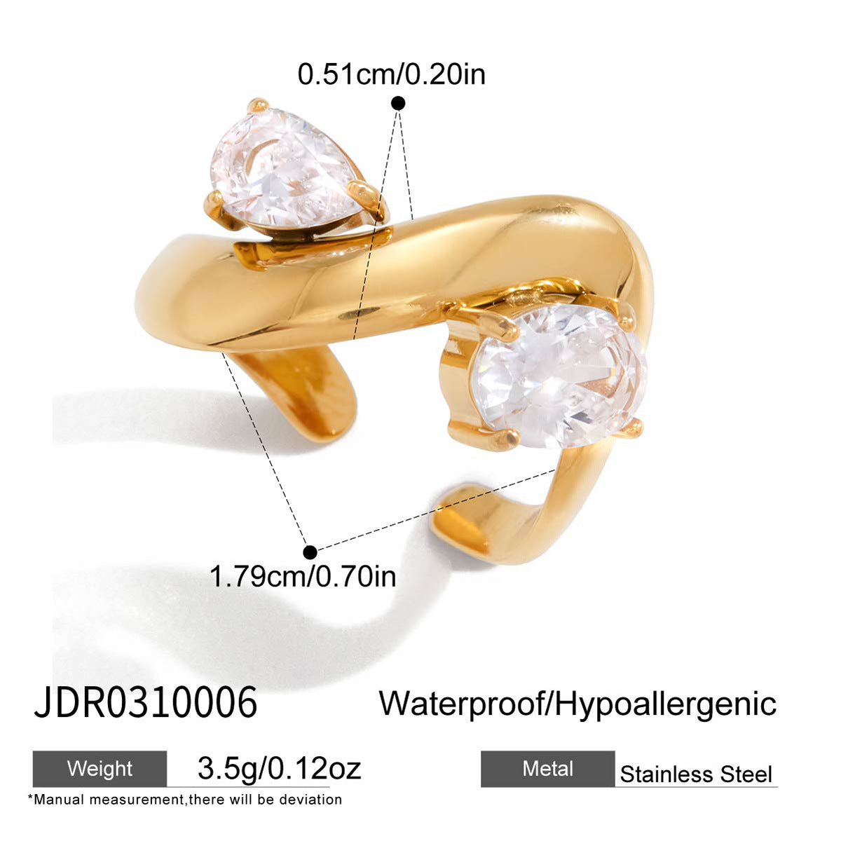 Diamond Light Luxury High-grade Titanium Jewellery Ring