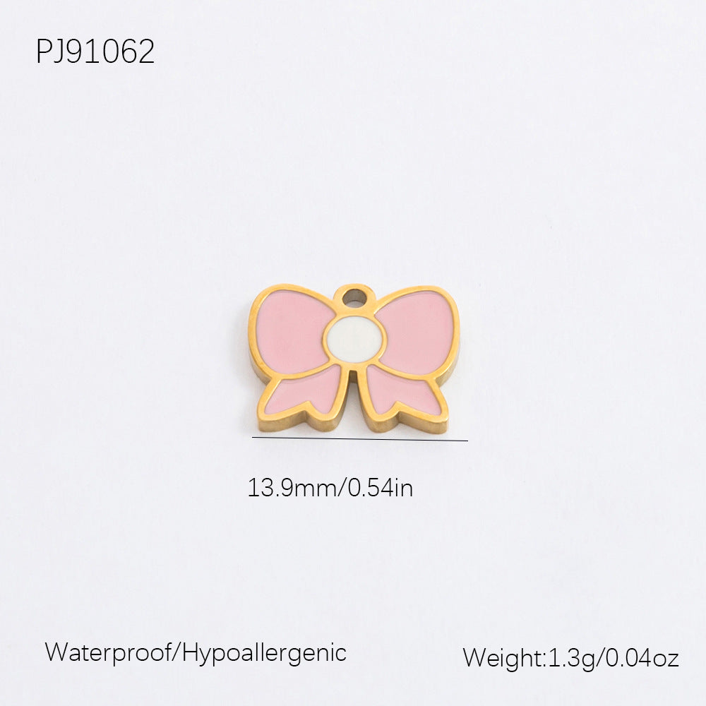 Stainless Steel Dripping Cute Cartoon Accessories Gold-plated Pendants