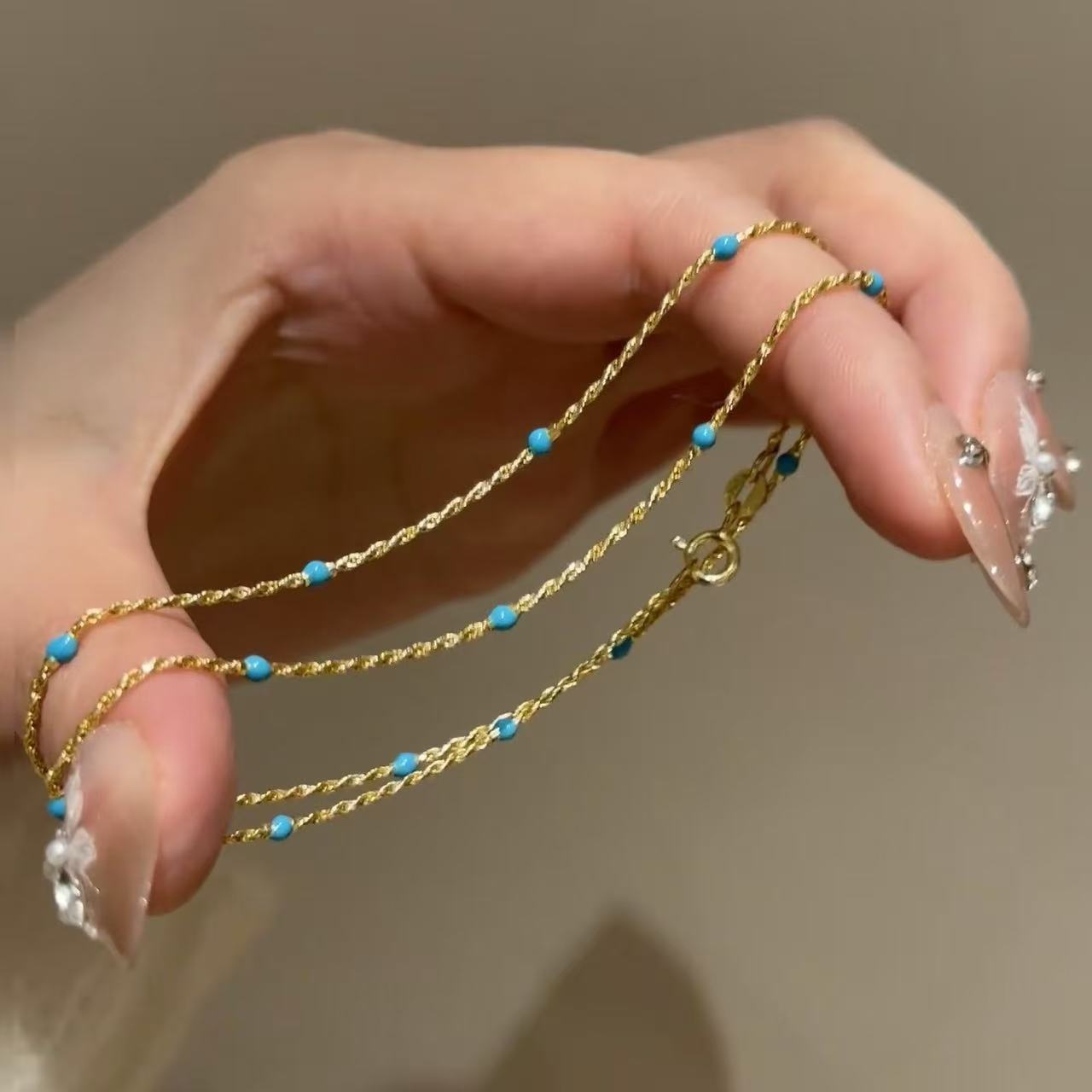 Flowers Chain Green Pine Thin Simple Necklaces