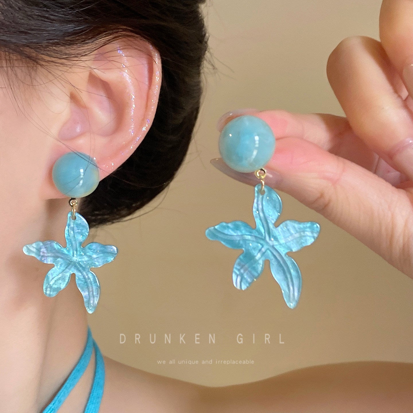 Women's Seaside Dopamine Coconut Tree For Eardrops Rings