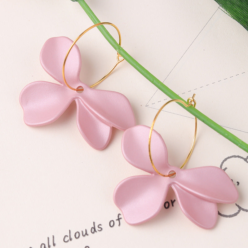 Women's Multicolor Irregular Petals Fashion Acrylic Eardrop Earrings