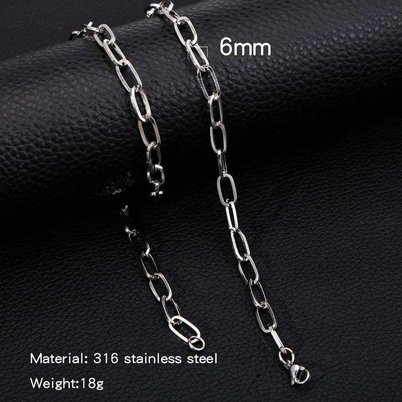 Return Square Line O-shaped Chain Unisex Necklaces