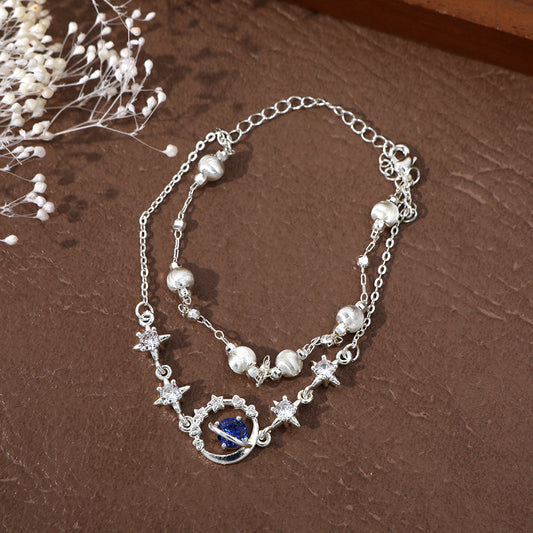 Women's Planet Elegant Stitching Star Moon Zircon Bracelets