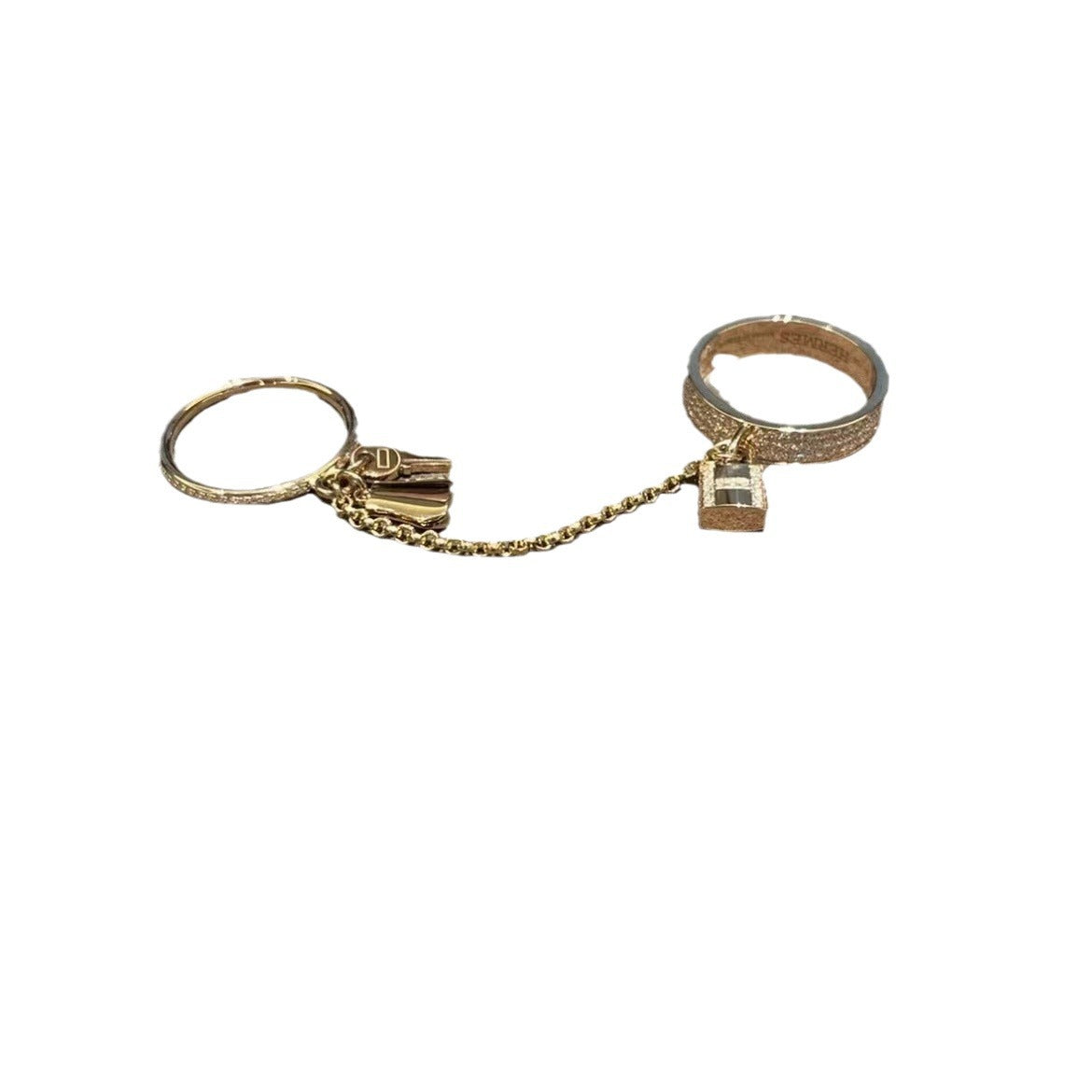 Women's Pig Nose Rose Gold Chain Couple Full Diamond Rings