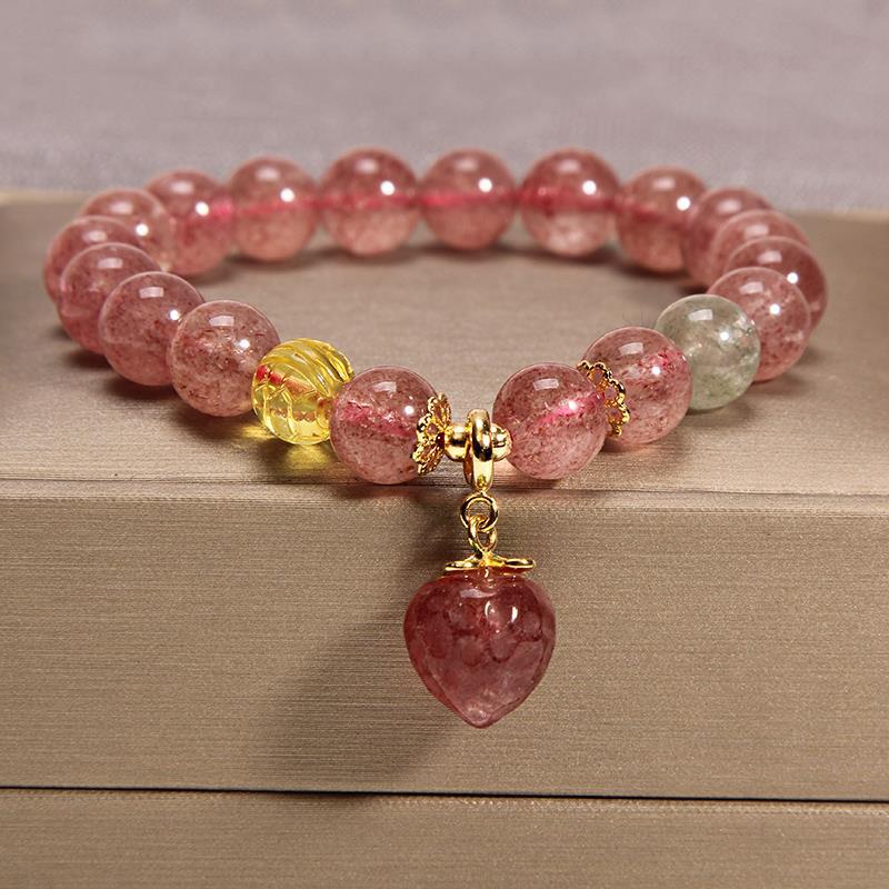 Freshwater Pearl Female Strawberry Quartz Fishtail Bracelets