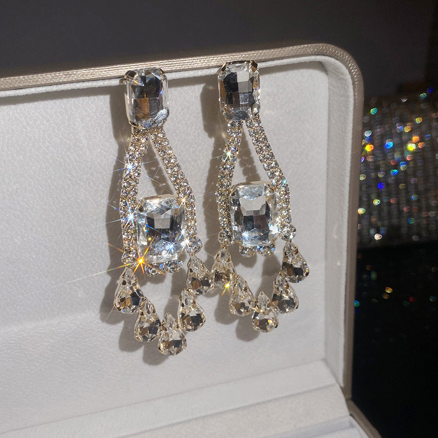 Women's Sier Diamond Tassel Light Luxury High-grade Simple Rings