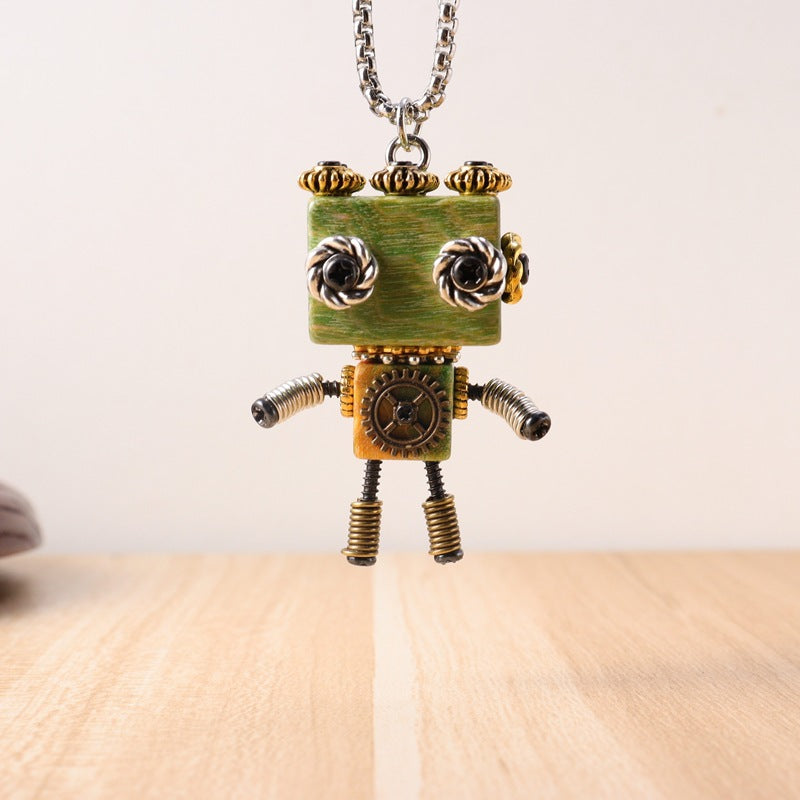 Vintage Robot Handmade Niche Design Gift Pendants