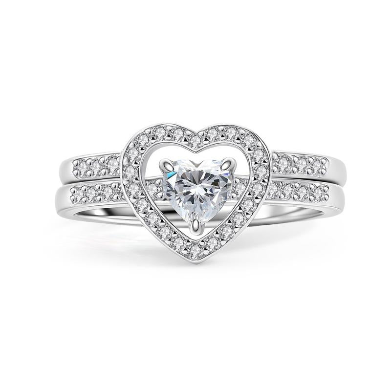 Heart-shaped Copper Plated Gold Zircon Eight Hearts Arrows Personality Creative Rings