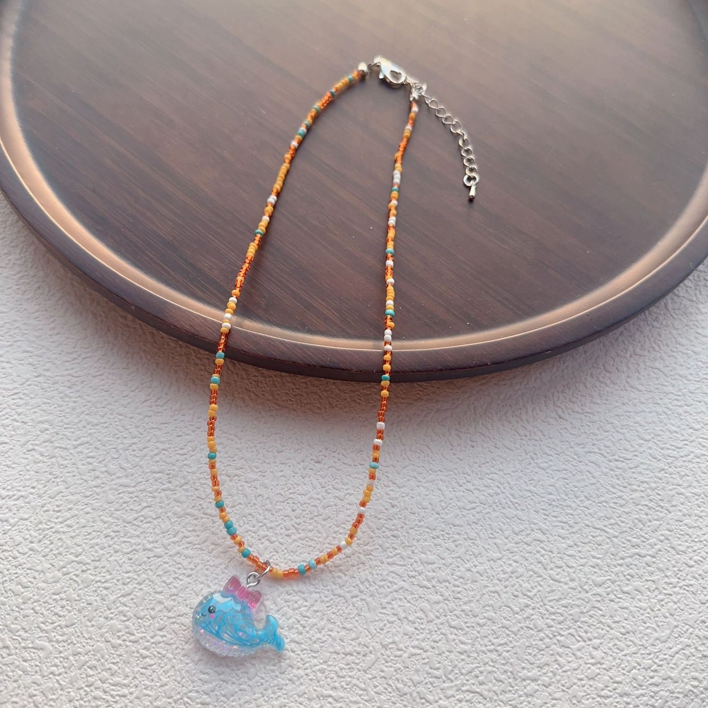 Beaded For Cartoon Cute Bowknot Clavicle Chain Necklace